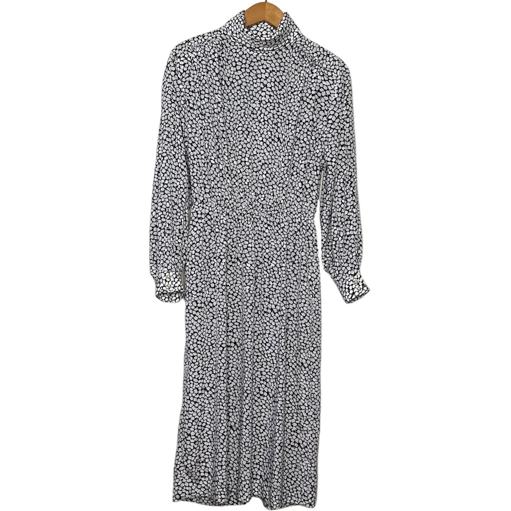 Rouie Vintage Black White Midi Dress size 8